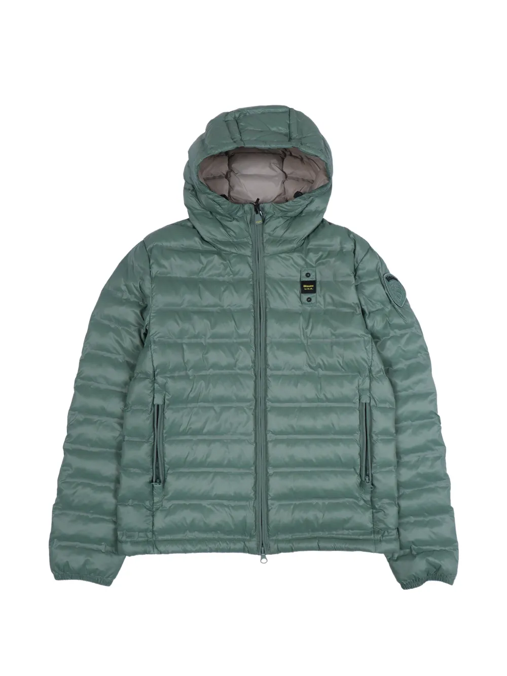 Blauer Charles quilted zip-up hooded jacket - Verde