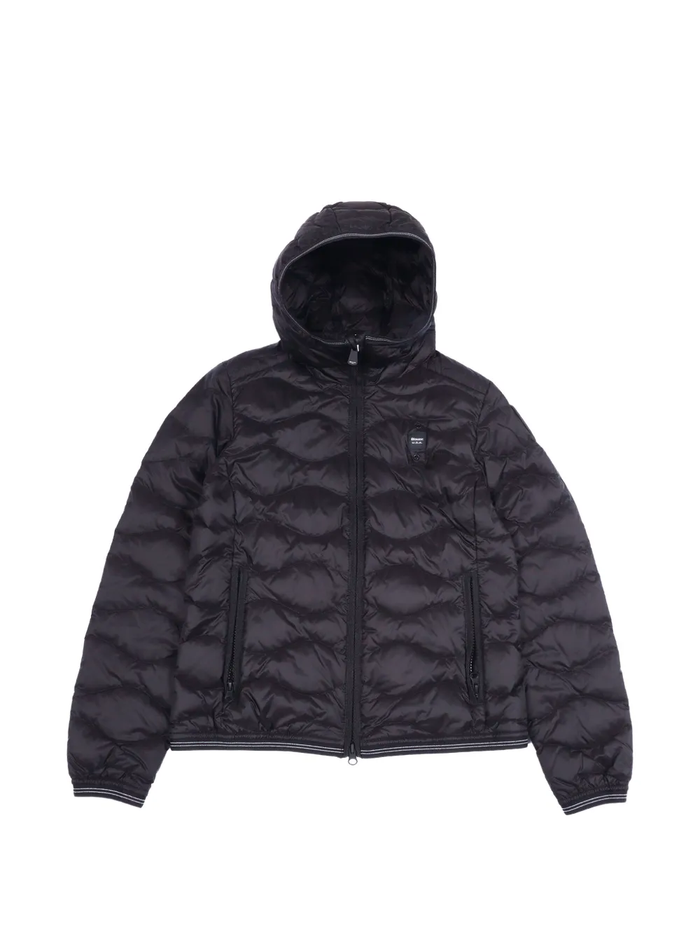 Blauer Lowell quilted zip-up hooded jacket - Nero