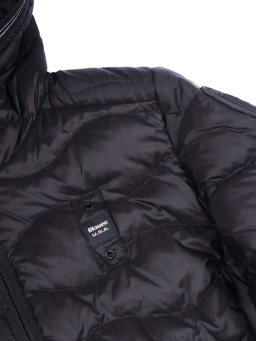 Blauer Lowell gewatteerd jack met capuchon en rits Zwart