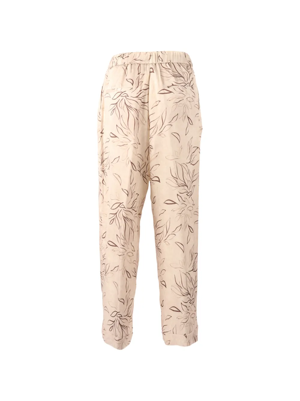 Peserico Broek met bloemenprint Beige