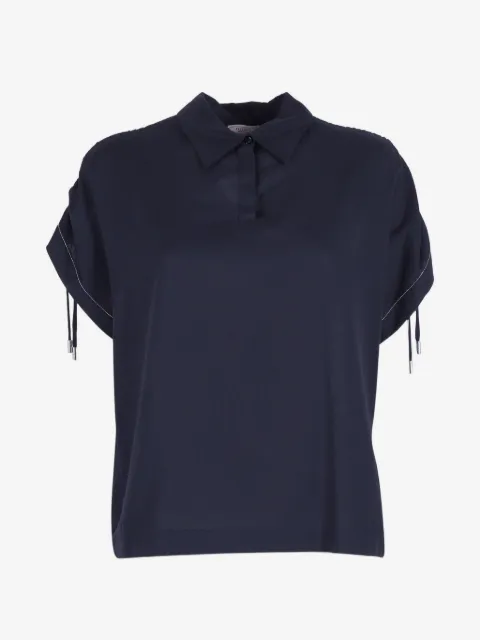 Peserico blusa con detalle de cadena Monili y puños con cordón ajustable