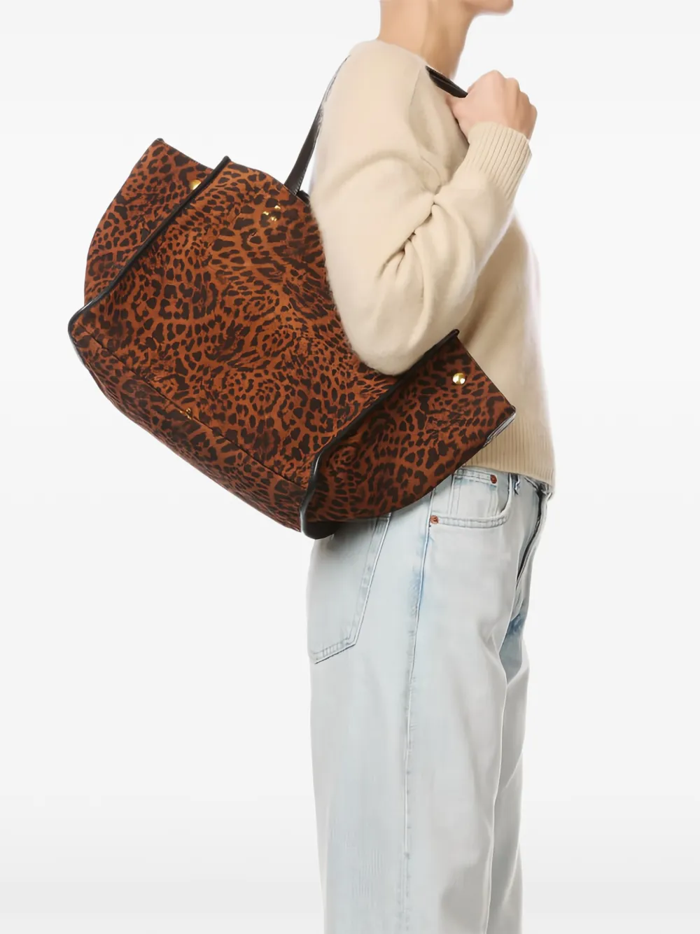  Jérôme Dreyfuss Léon M Animal-print Tote Bag - Brown 