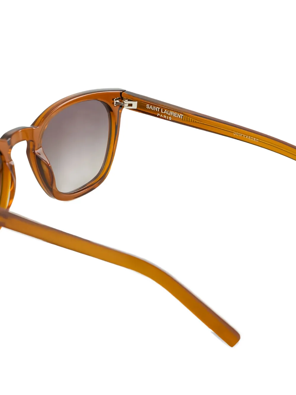 Saint Laurent Zonnebril met rond montuur Bruin
