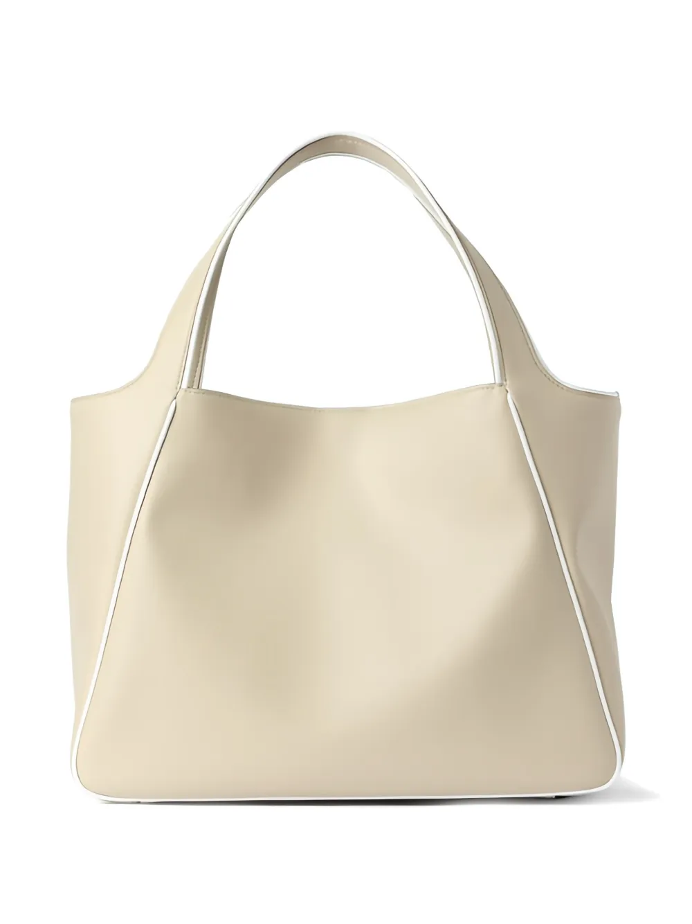 Stella McCartney Shopper met contrasterende afwerking en logo Beige