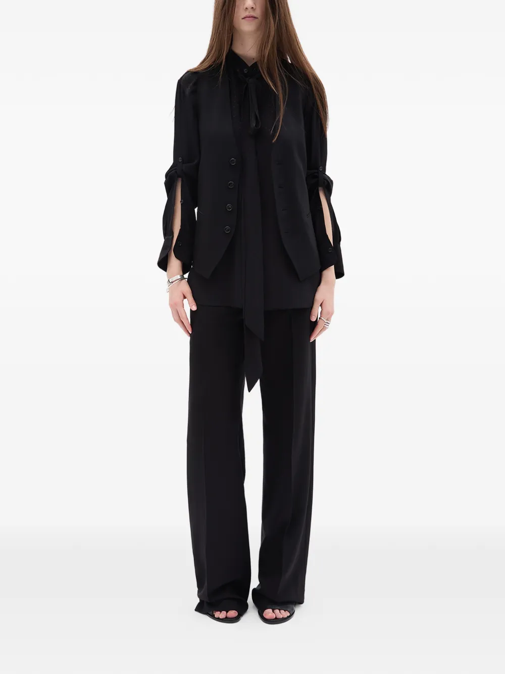 Ann Demeulemeester Maaike flared broek Zwart