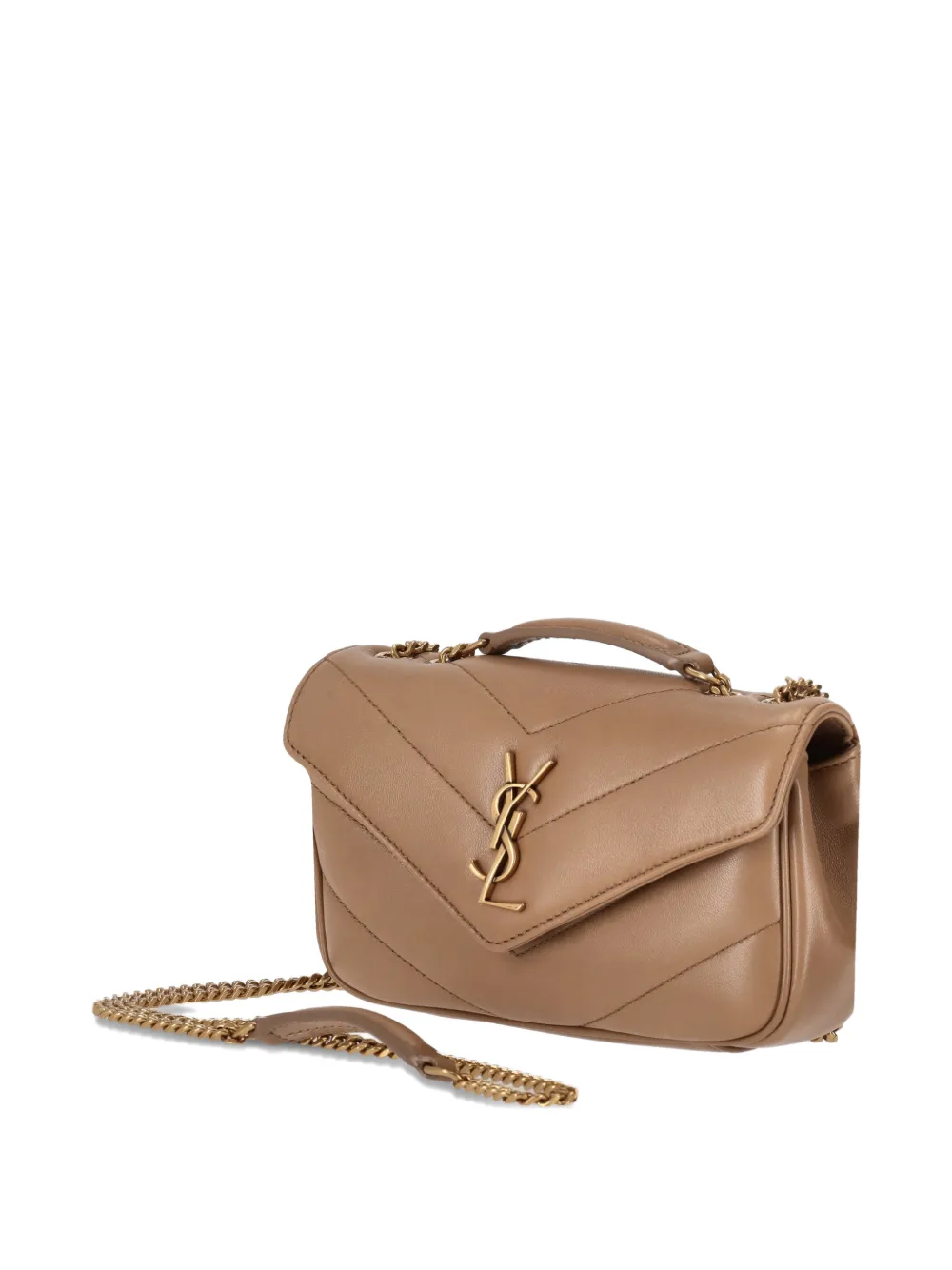  Saint Laurent Mini Loulou Chain-strap Crossbody Bag - Neutrals 