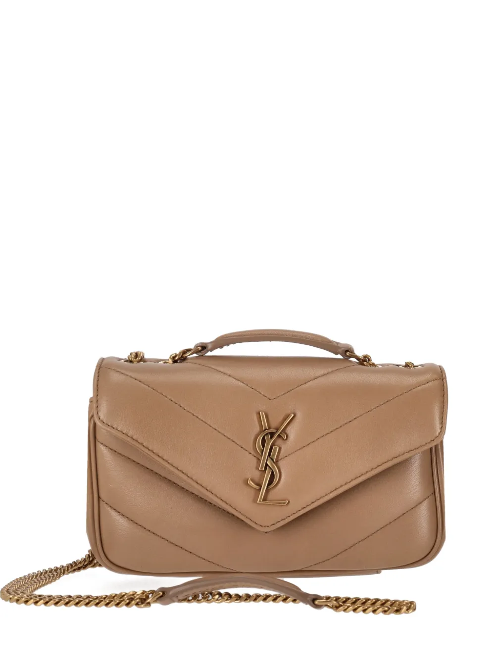 Saint Laurent mini Loulou chain-strap crossbody bag - Nude