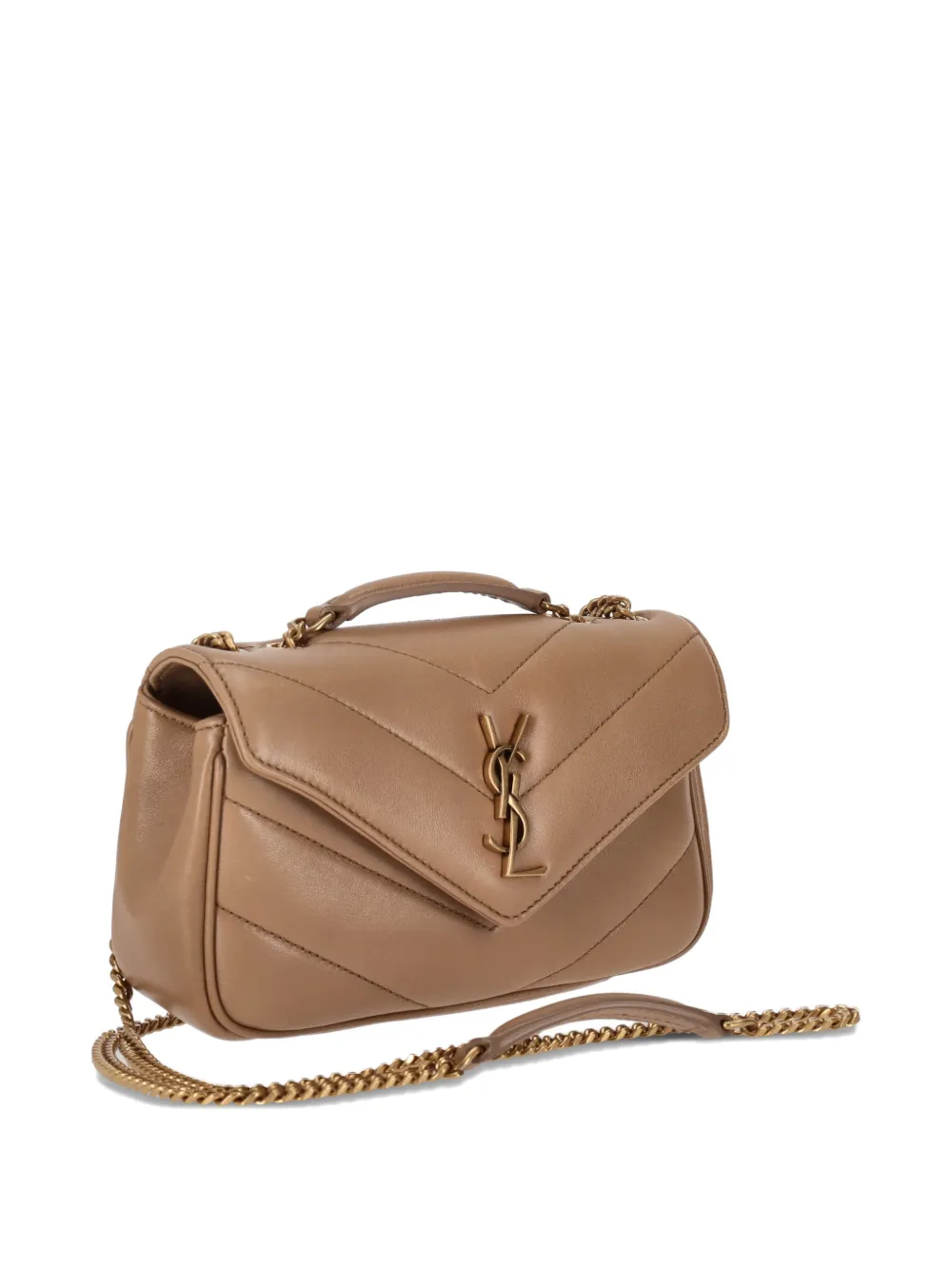 Saint Laurent Mini Loulou Chain-strap Crossbody Bag - Neutrals 