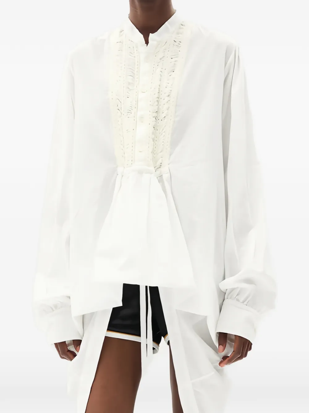 Ann Demeulemeester Camicia Ati con ruches - Bianco