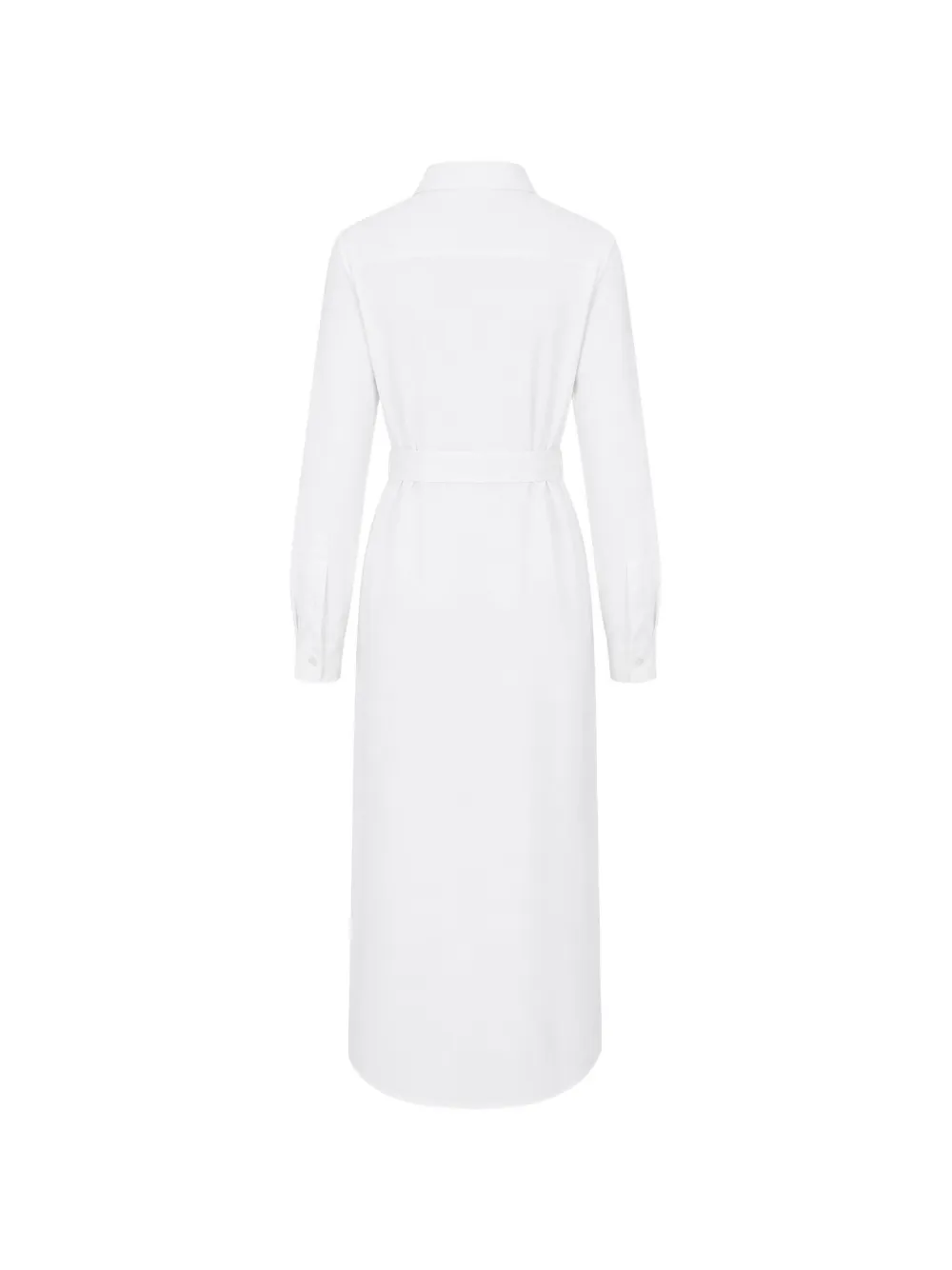 La-Rose Button-down midi-blousejurk met ceintuur Wit