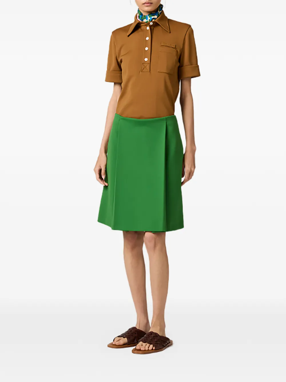  Miu Miu Pleated Mini Skirt - Green 
