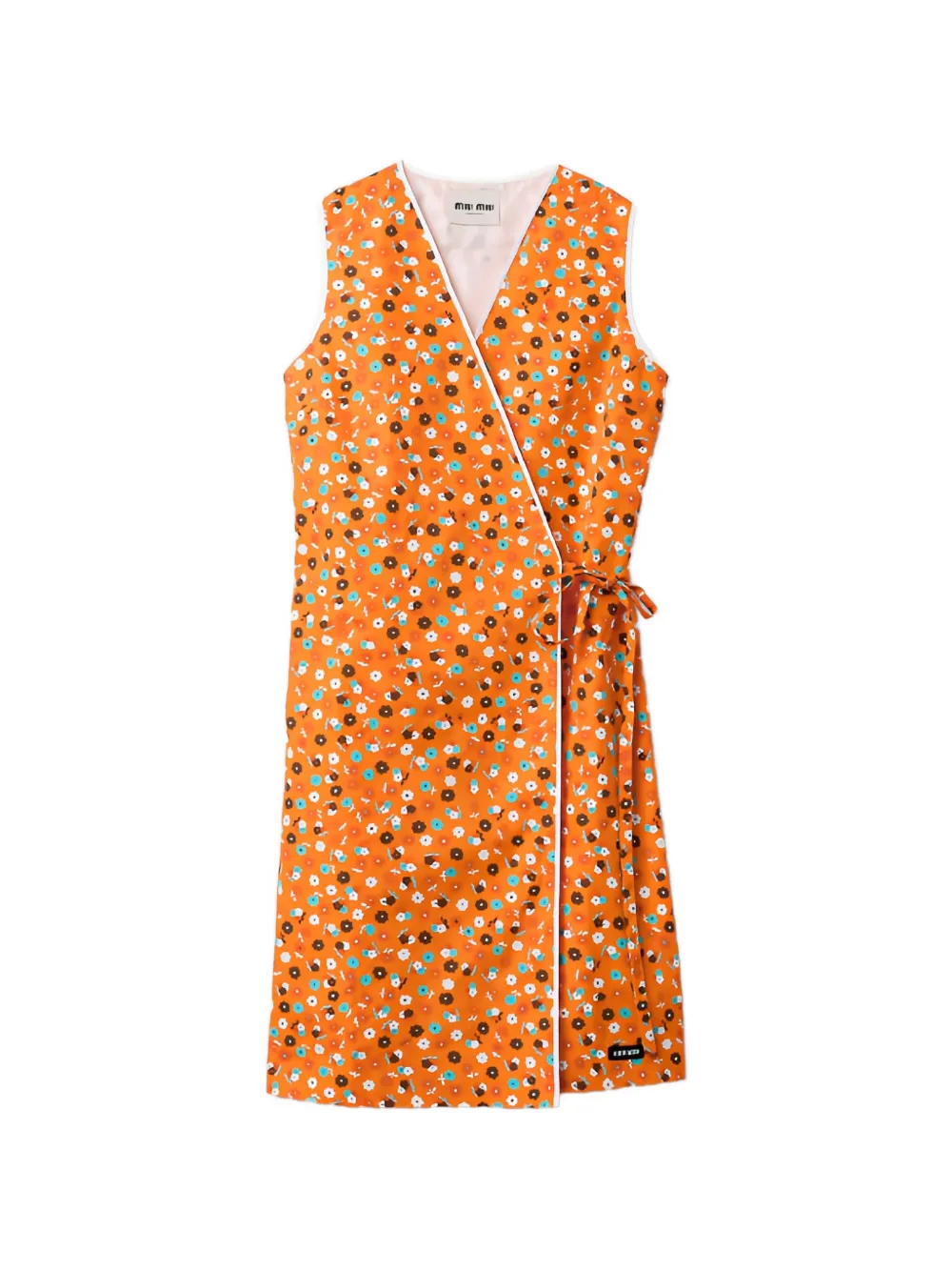 Miu Miu Abito midi a fiori - Arancione