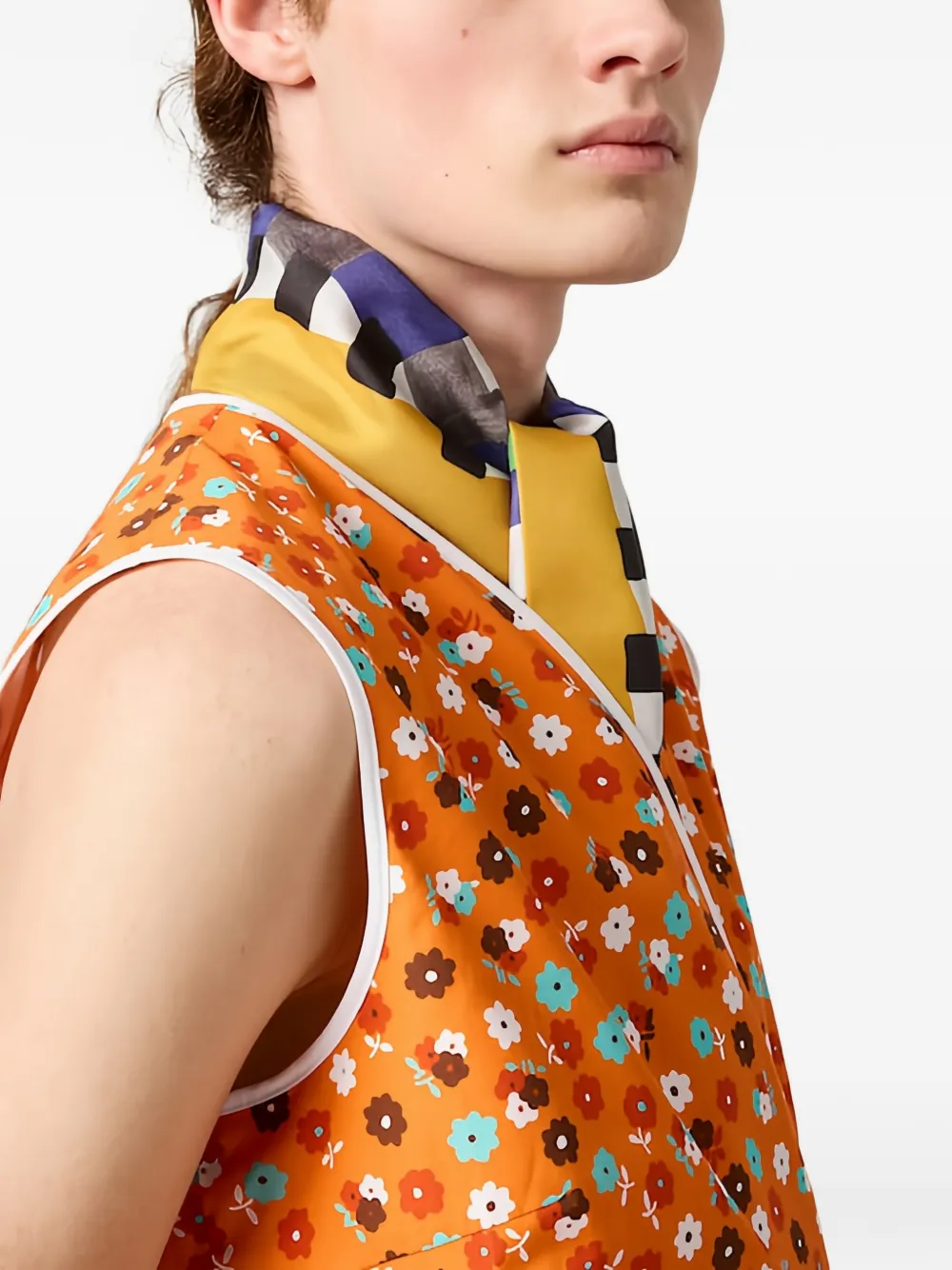 Miu Midi-jurk met bloemdetail Oranje
