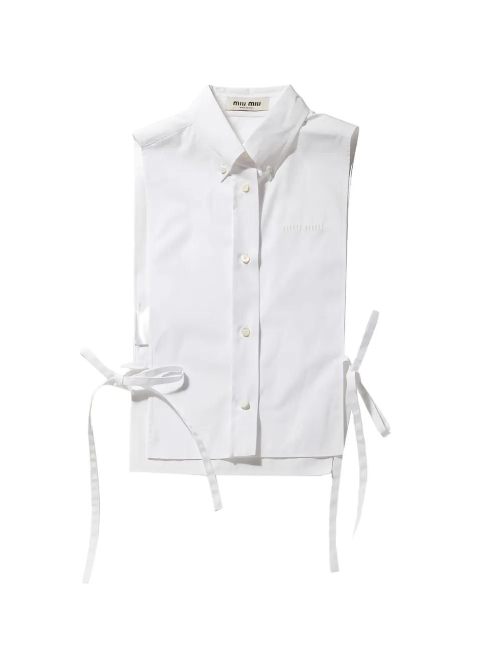 Miu Miu Camicia con nodo laterale - Bianco