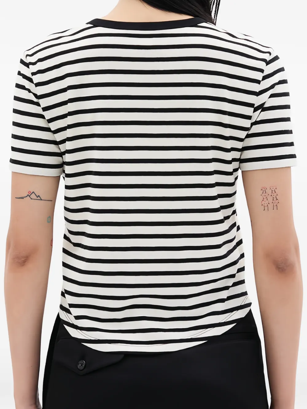  Ann Demeulemeester Floor Micro Stripe-pattern T-shirt - White 