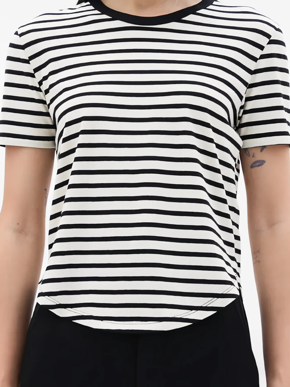 Ann Demeulemeester Floor Micro stripe-pattern T-shirt - Bianco
