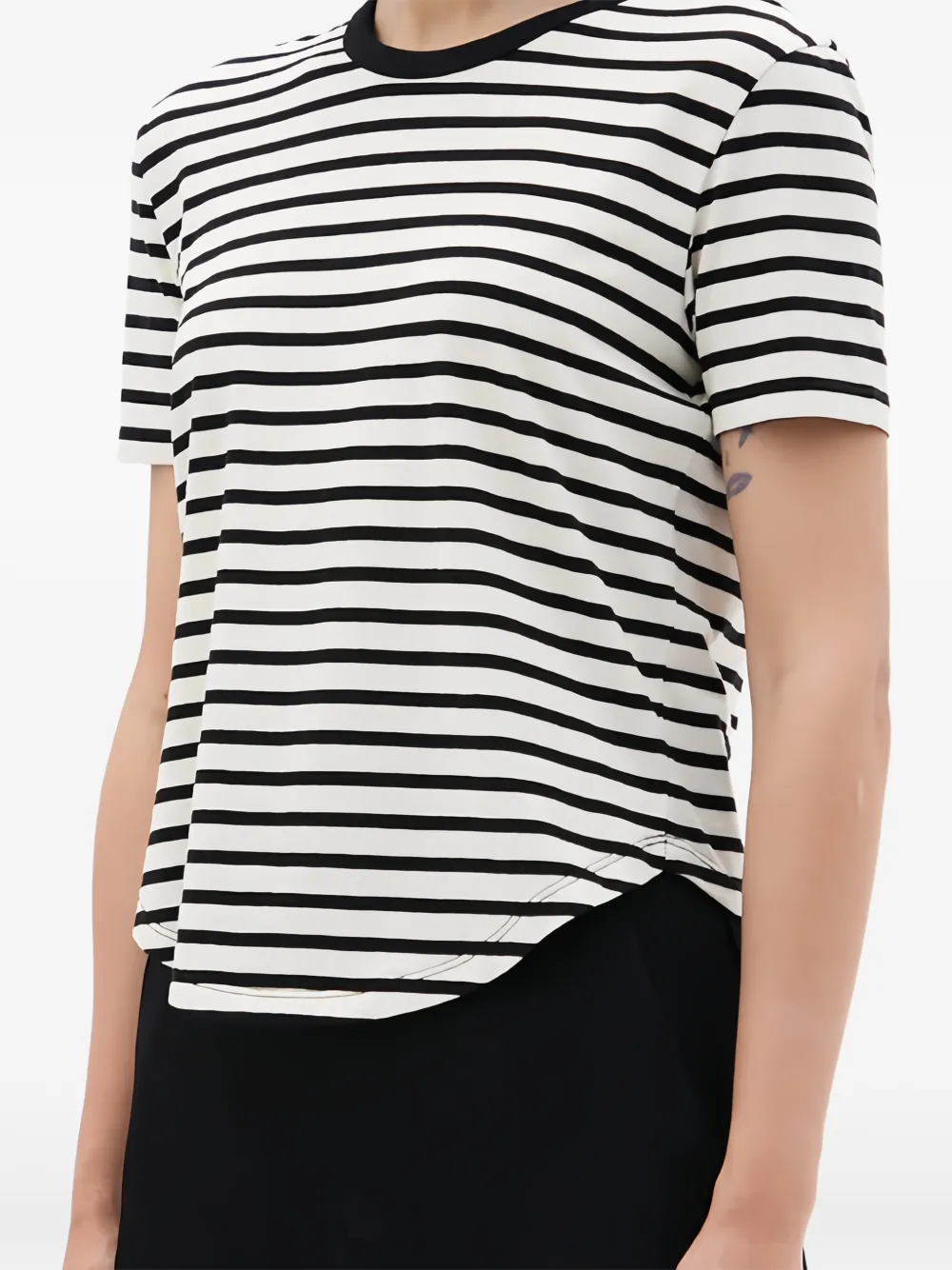  Ann Demeulemeester Floor Micro Stripe-pattern T-shirt - White 