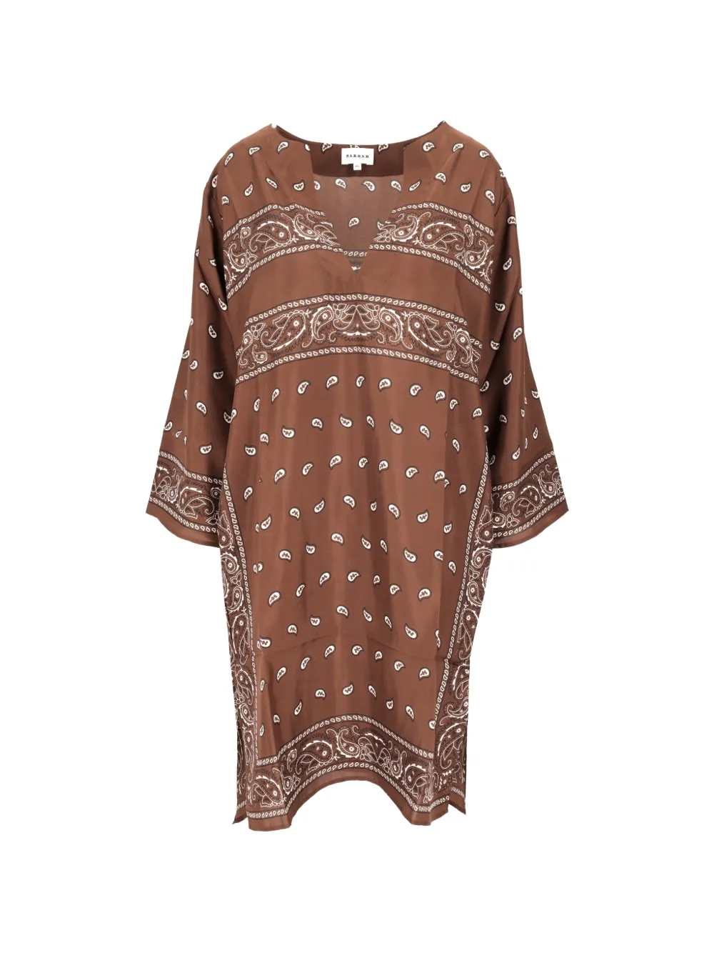 P.A.R.O.S.H. paisley-print V-neck dress - Marrone