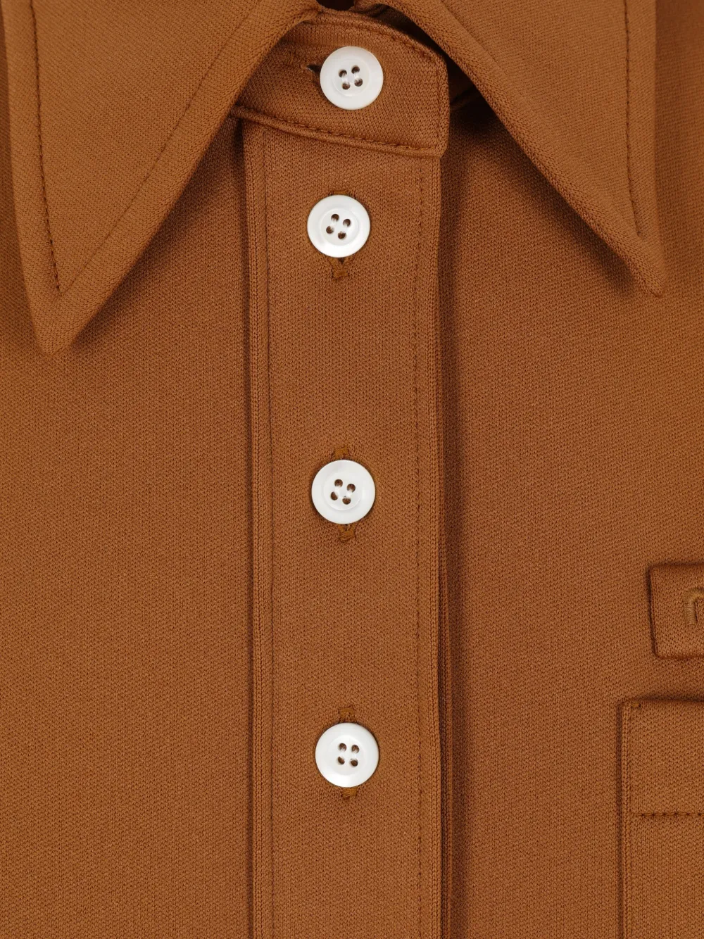 Miu Poloshirt met zak en korte mouwen Bruin