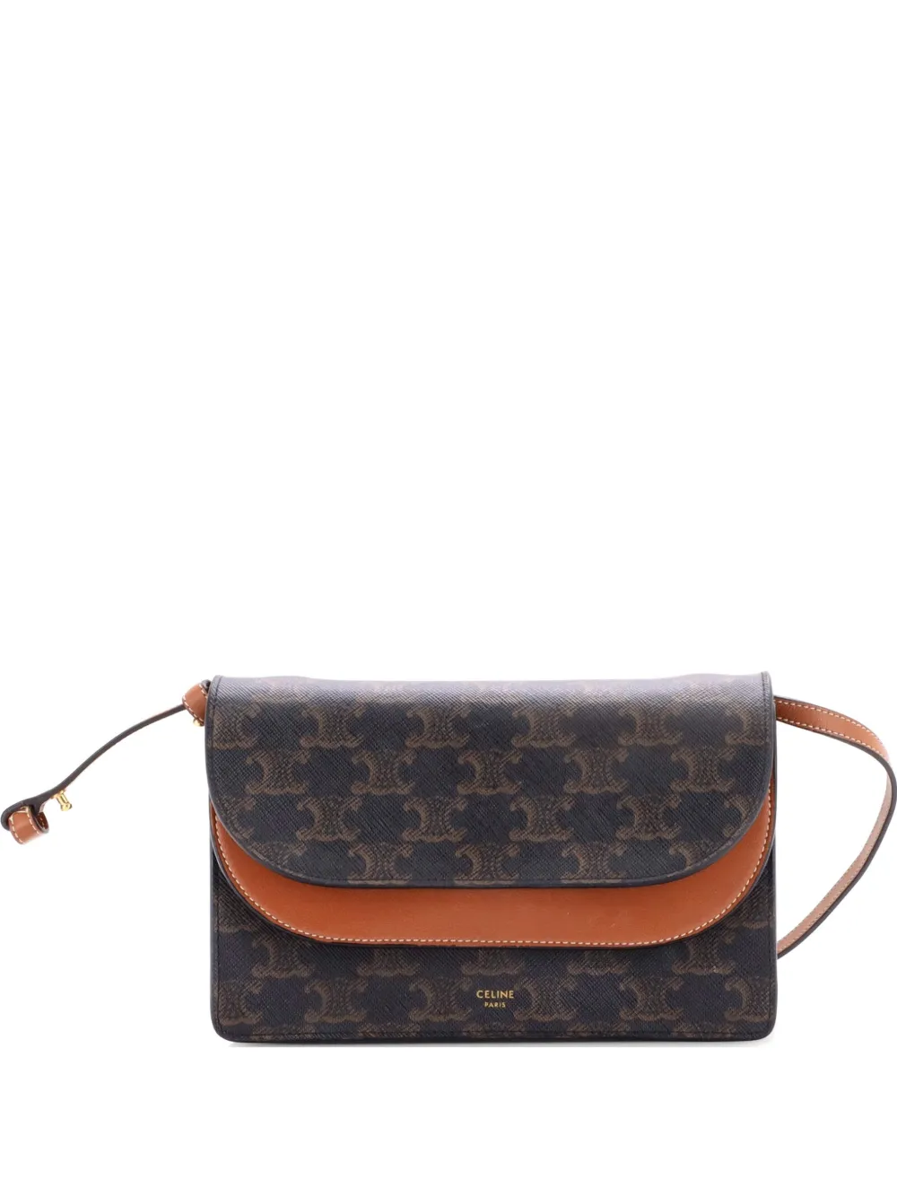 Celine Pre-Owned Wallet on Strap Triomphe Coated Canvas crossbody bag - Marrone