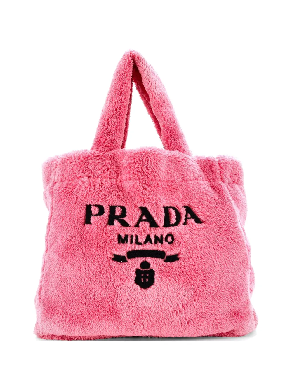 Prada Pre-Owned Logo Terry Cloth tote bag - Nero