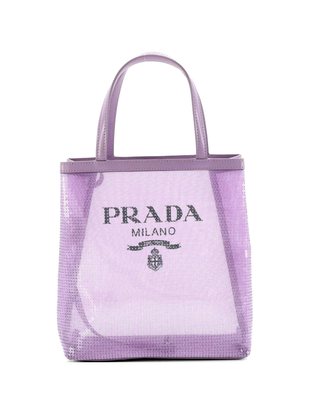 Prada Pre-Owned Logo Open Sequined Mesh Small tote bag - Viola
