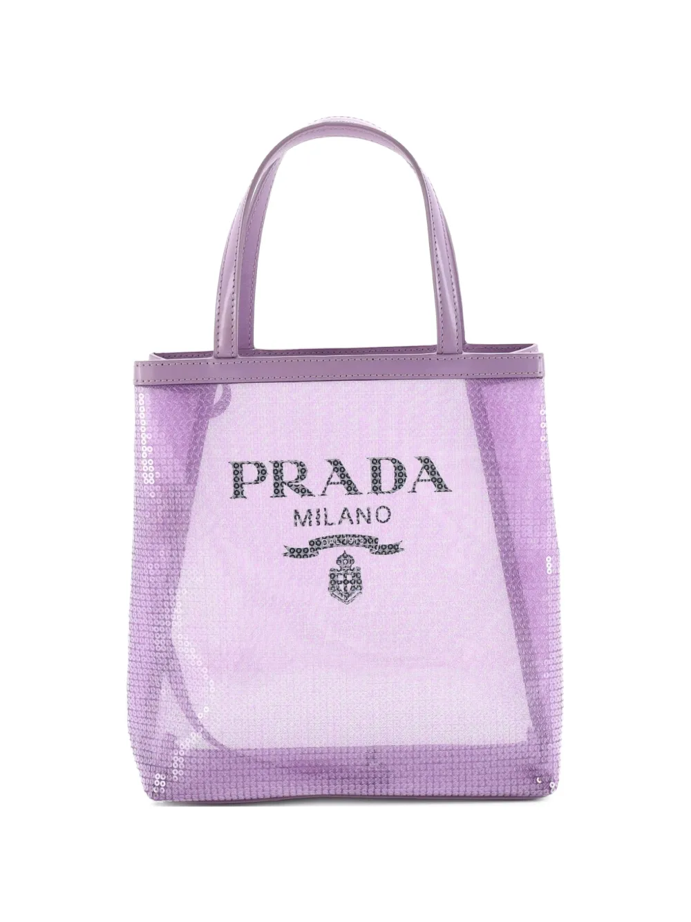 Prada Pre-Owned Logo Open Sequined Mesh Small tote bag - Viola