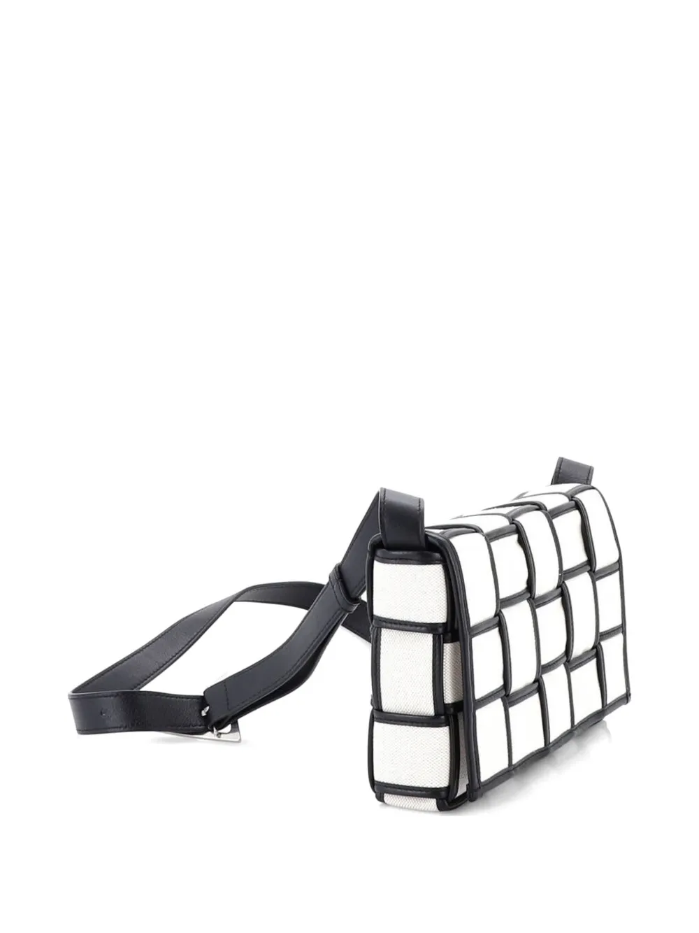 Cassette Crossbody Bag Padded Maxi Intrecciato Canvas With Leather Shoulder Bag