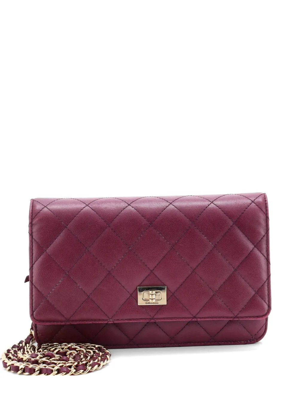 CHANEL Pre-Owned Reissue 2.55 Wallet on Chain Quilted Lambskin crossbody bag - Viola