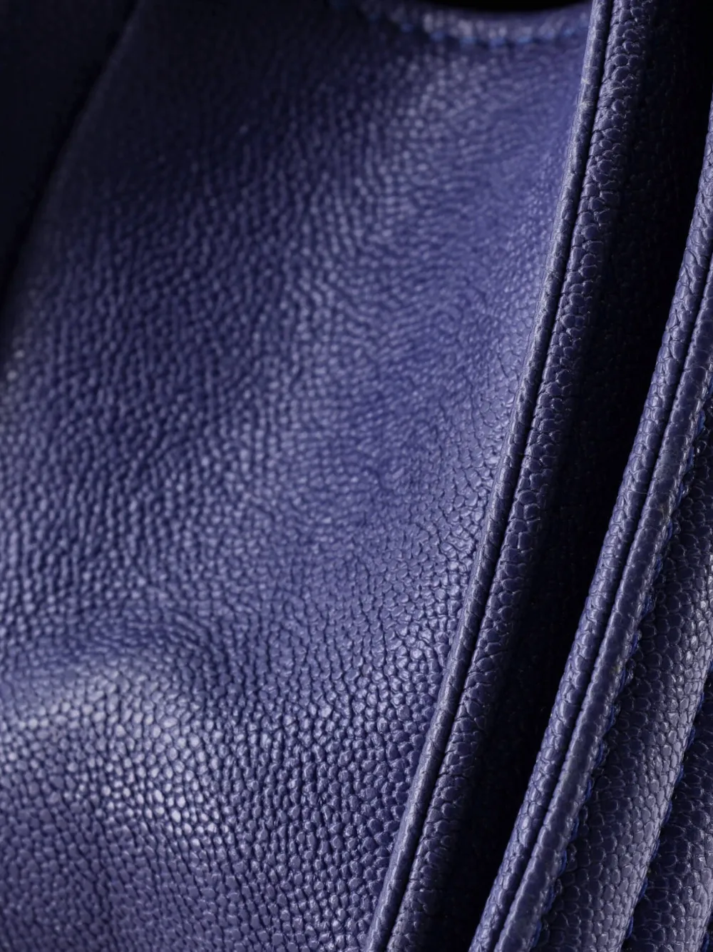 Chanel Pre-owned Boy Flap Bag Quilted Caviar Small Crossbody Bag in Blue, view 5