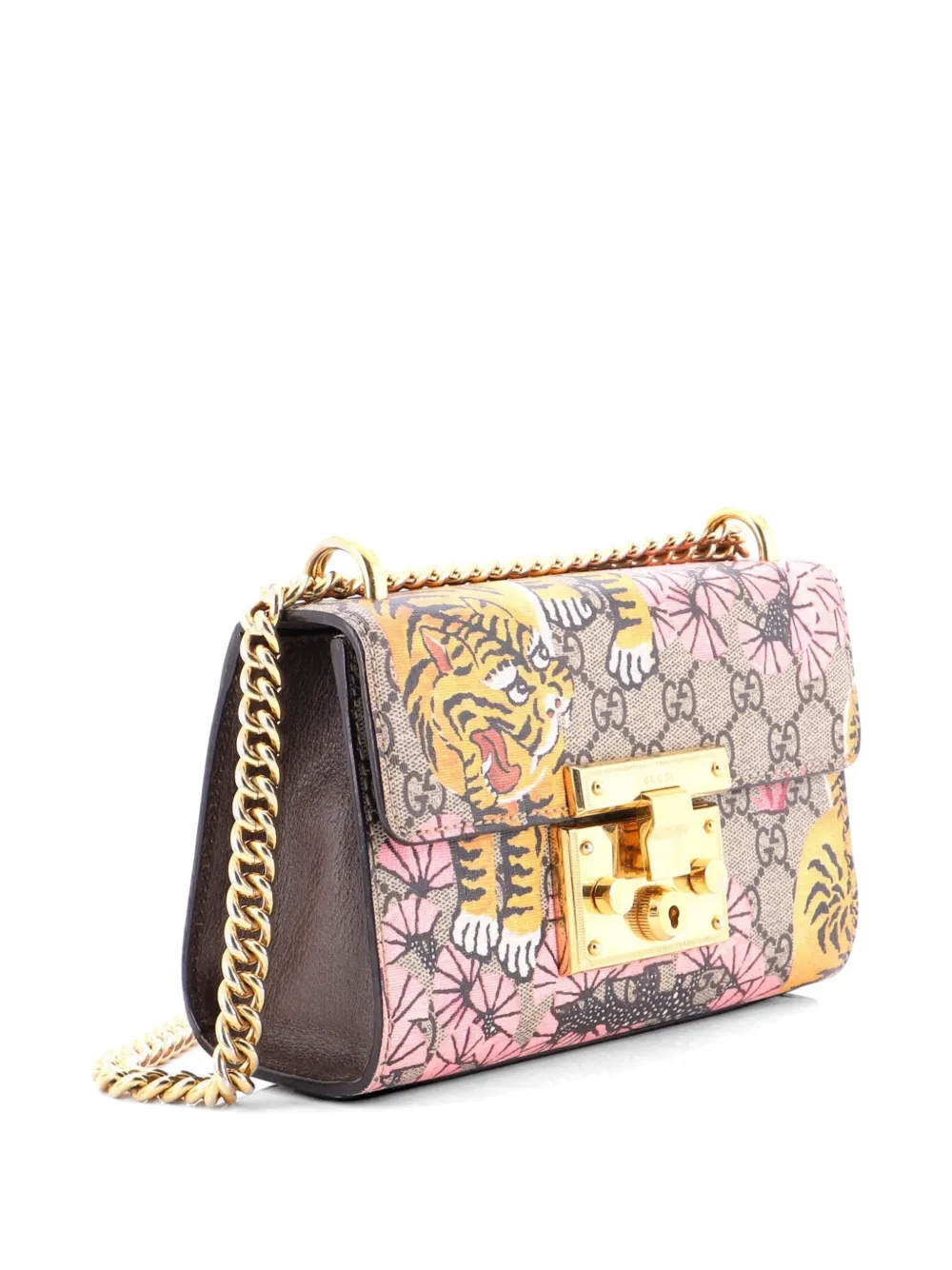 Padlock Bengal Print GG Coated Canvas Small shoulder bag