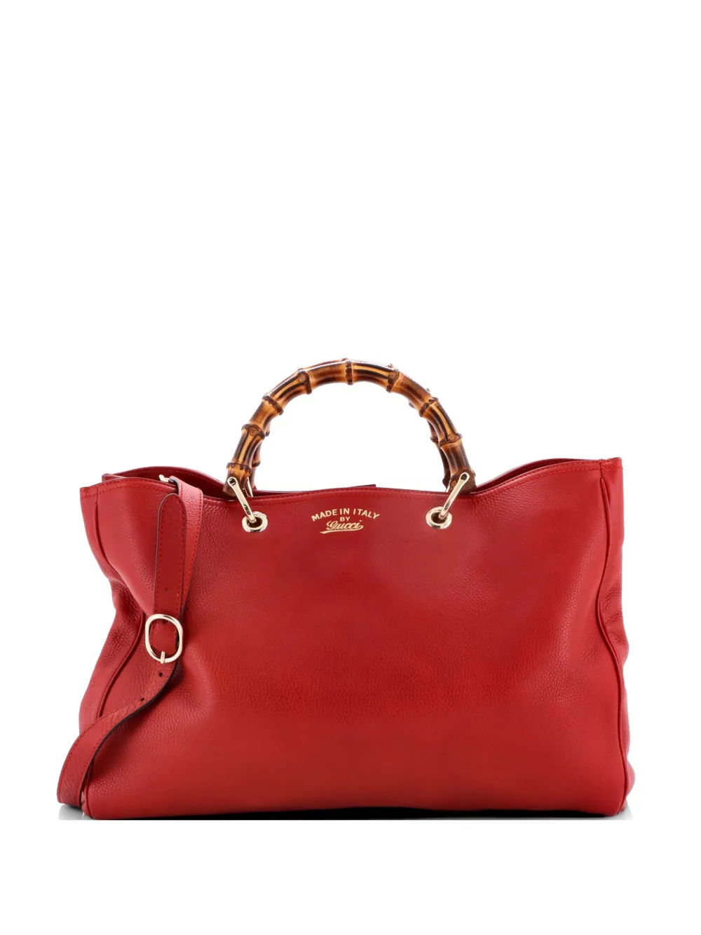 Gucci Pre-Owned Bamboo Shopper Leather Large tote bag - Rosso