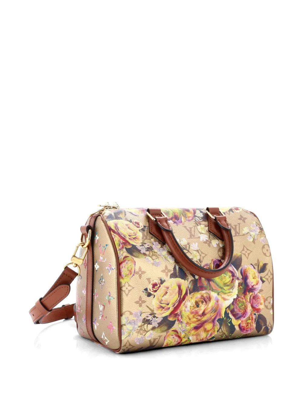 Speedy Bandouliere Bag Limited Edition Flowers Monogram Canvas 25 Satchel