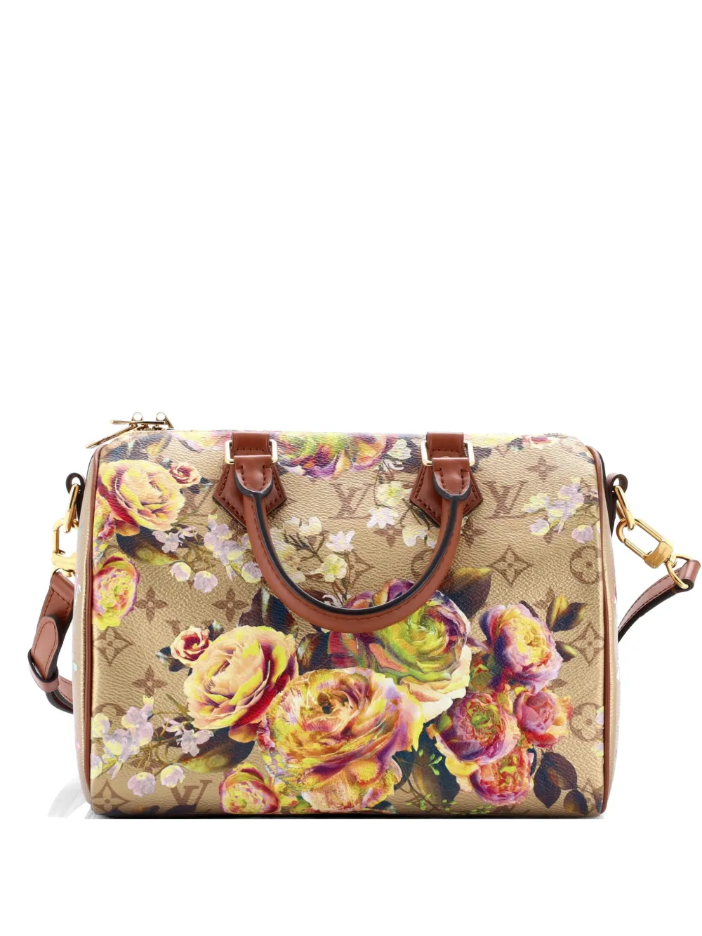 Louis Vuitton Pre-Owned Speedy Bandouliere Bag Limited Edition Flowers Monogram Canvas 25 satchel - Oro
