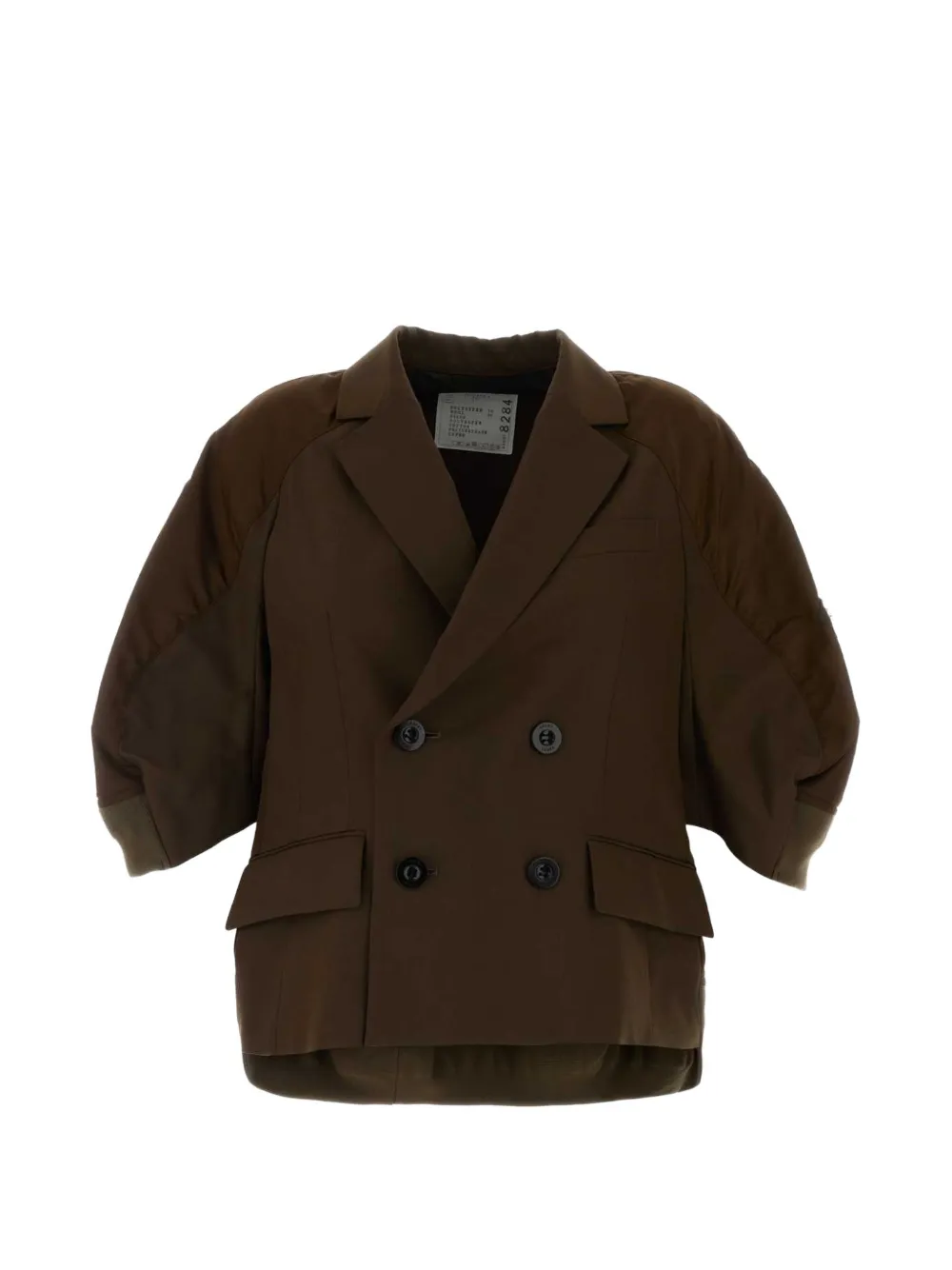 sacai double-breasted blazer - Marrone