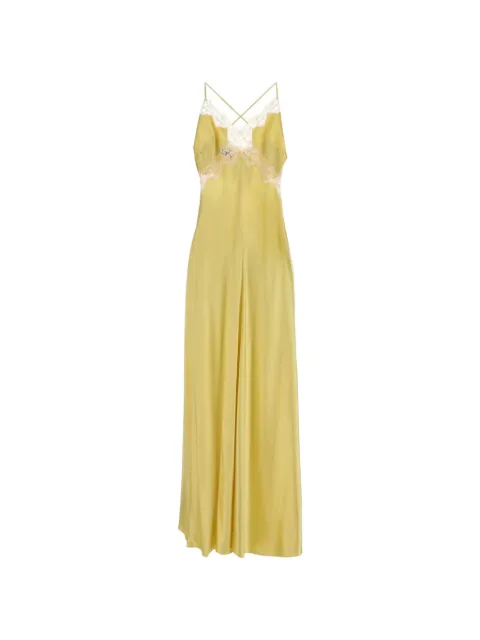 Alberta Ferretti lace-trim maxi dress