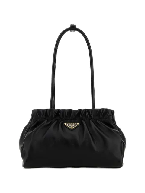 Prada ruched leather shoulder bag