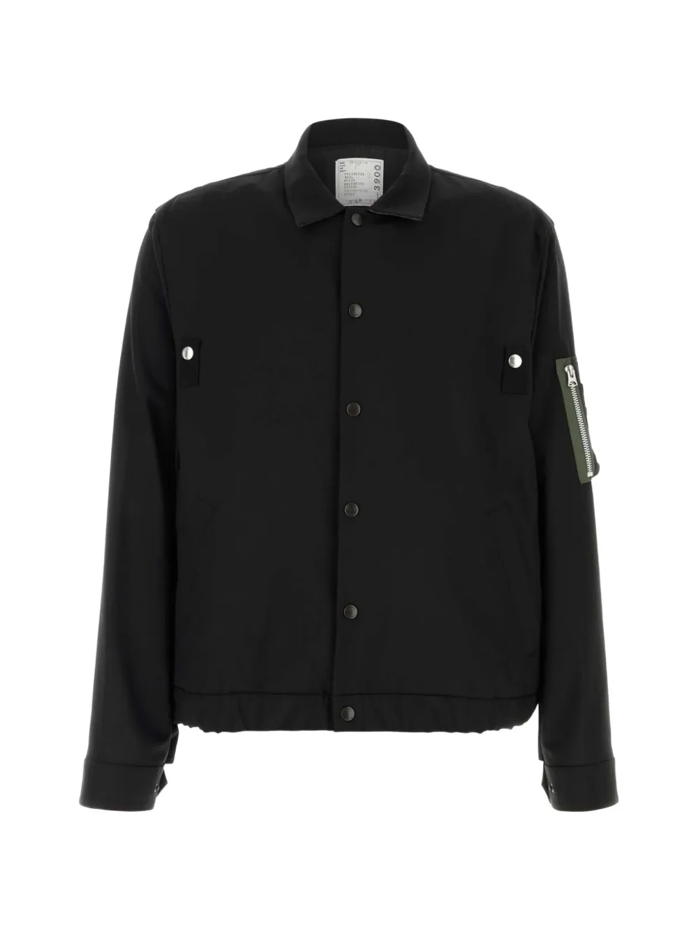 sacai twill shirt jacket - Nero