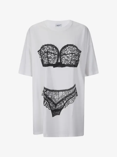 Vaquera trompe l'oeil-print T-shirt
