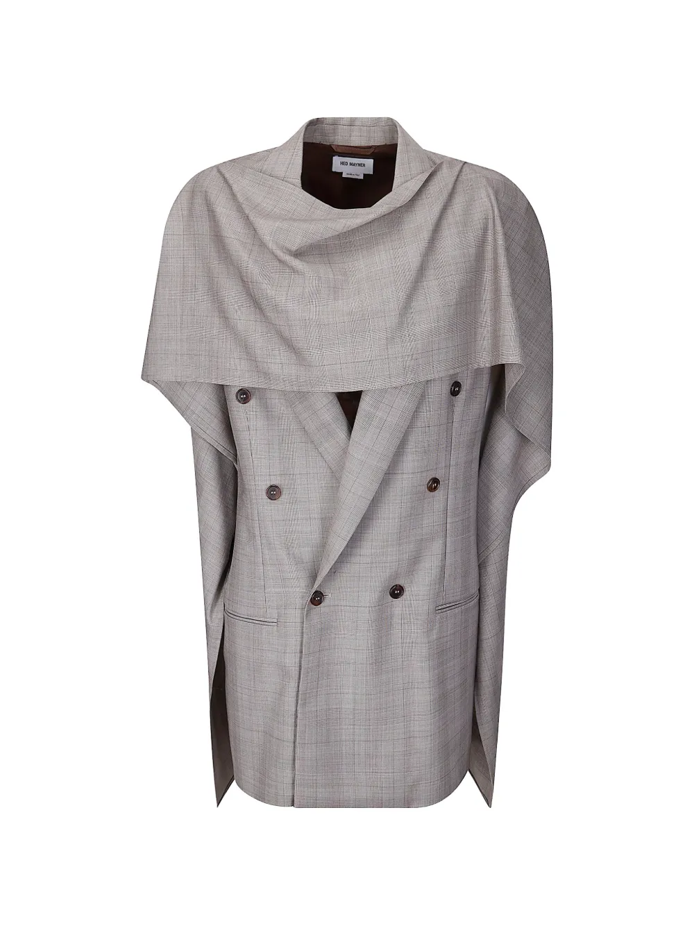 Hed Mayner scarf double-breasted jacket - Grigio