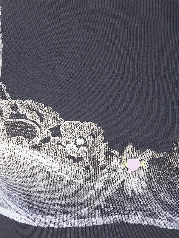 Vaquera bra-print T-shirt | Black | FARFETCH