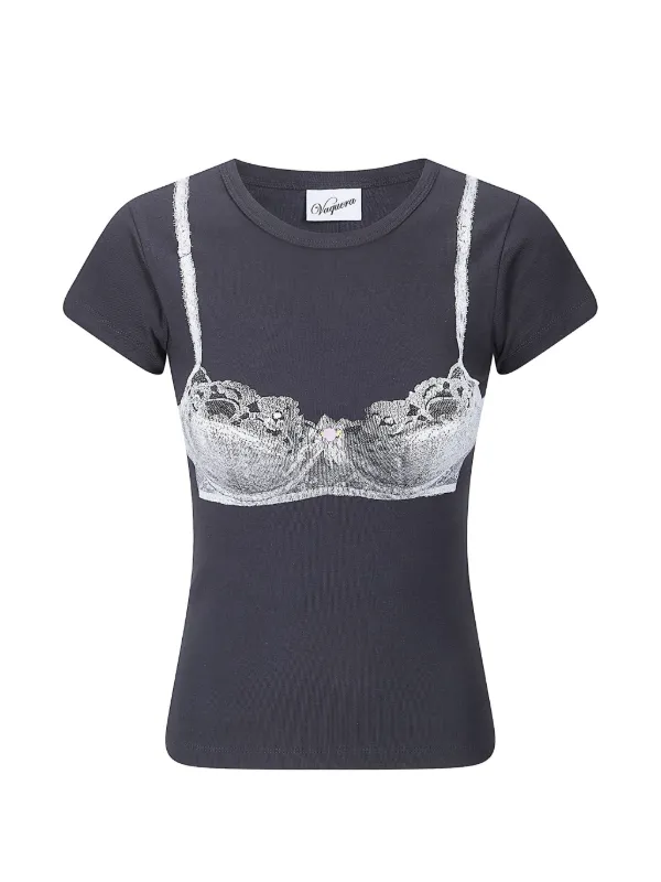 Vaquera bra-print T-shirt | Black | FARFETCH