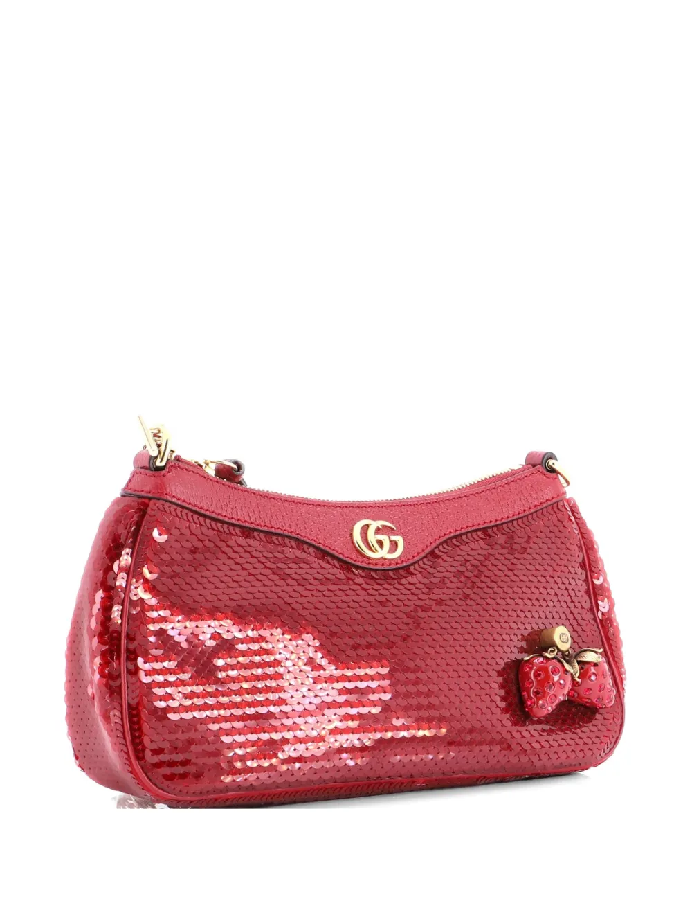 Gucci Pre-Owned Borsa a tracolla Strawberry Ophidia piccola con paillettes - Rosso