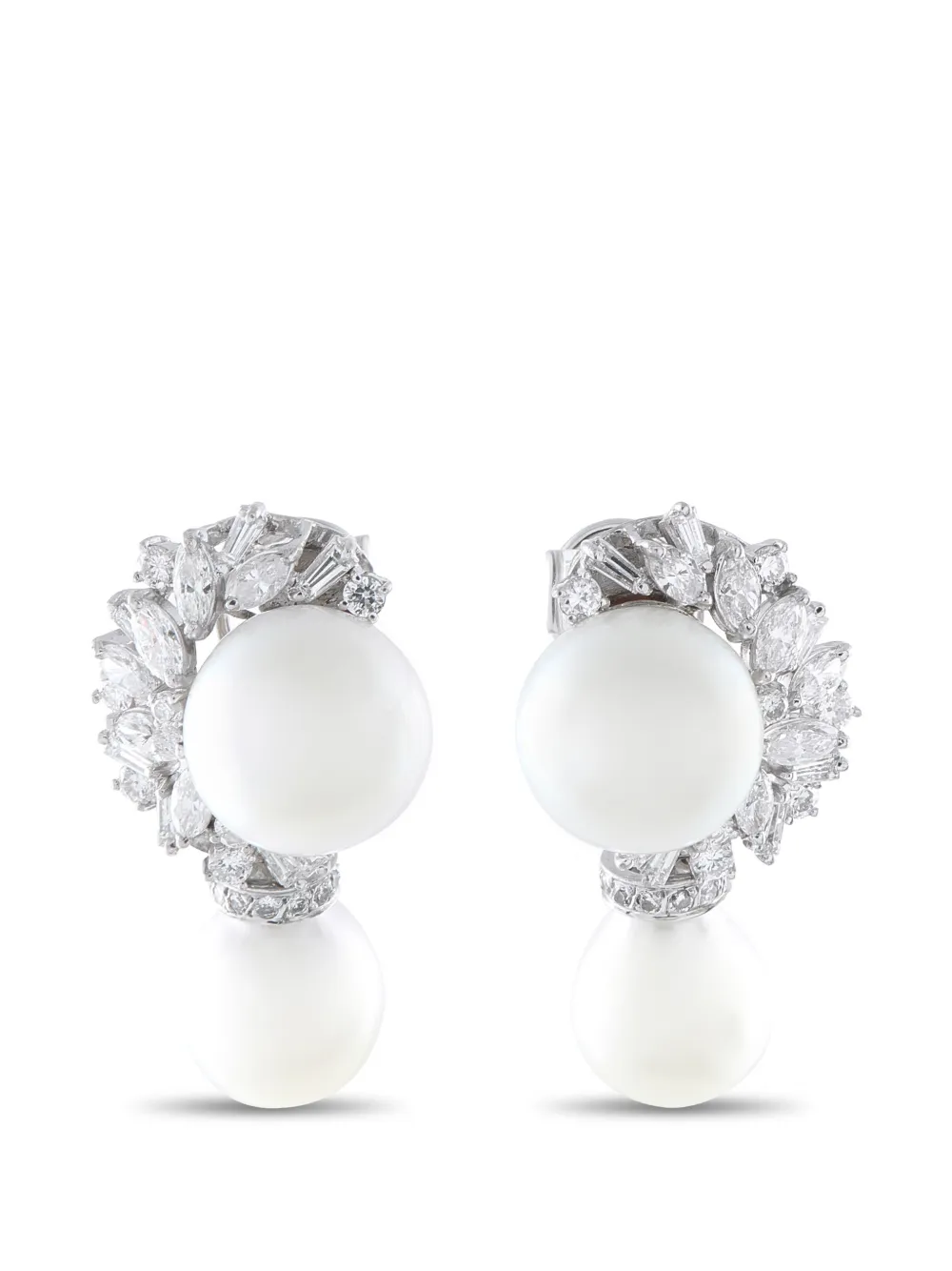 LB Exclusive diamond pearl earrings - Argento