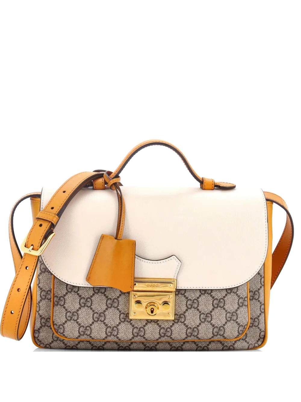Gucci Pre-Owned Padlock Front Pocket Flap GG Coated Canvas and Leather Small shoulder bag - Multicolore