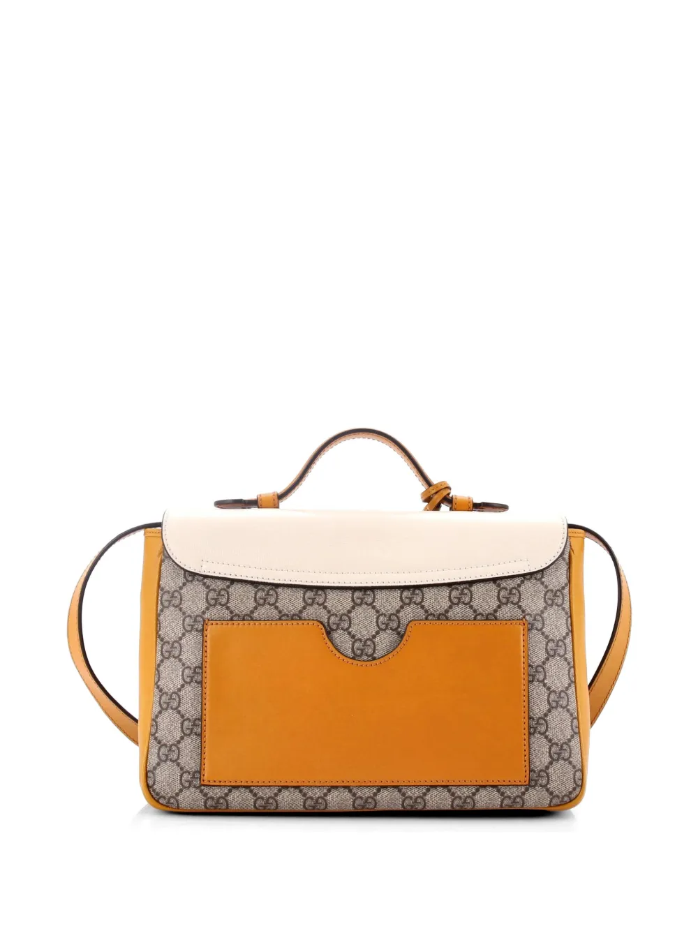 Padlock Front Pocket Flap Gg Coated Canvas And Leather Small Shoulder Bag