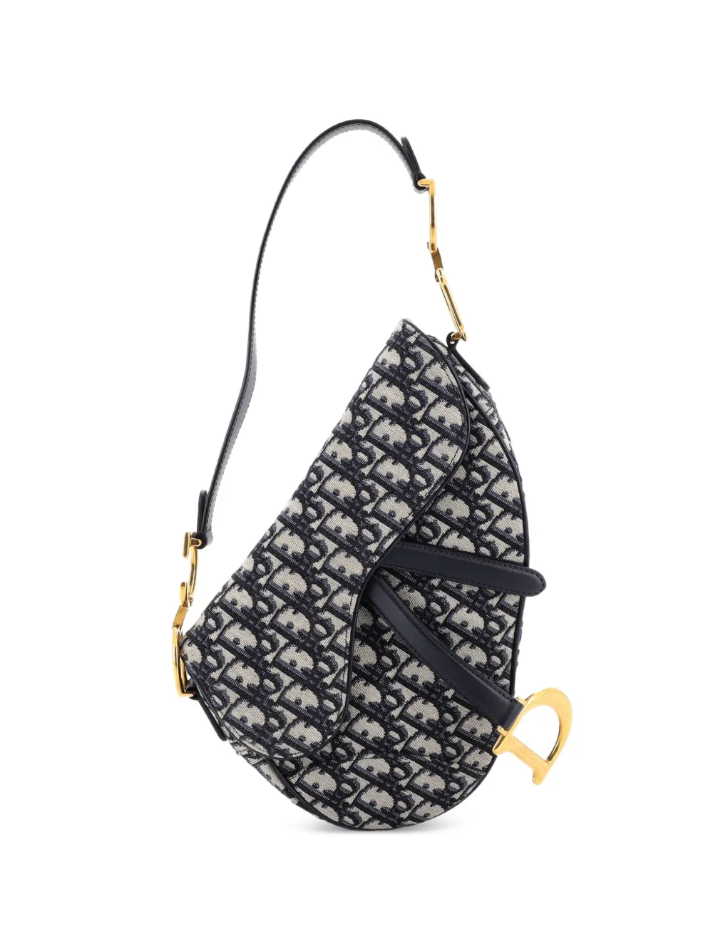 Christian Dior Pre-Owned Saddle Handbag Oblique Canvas Medium shoulder bag - Blu