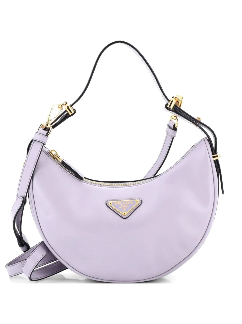 Prada Pre-Owned Arque Half Moon Leather Small hobo bag - Viola