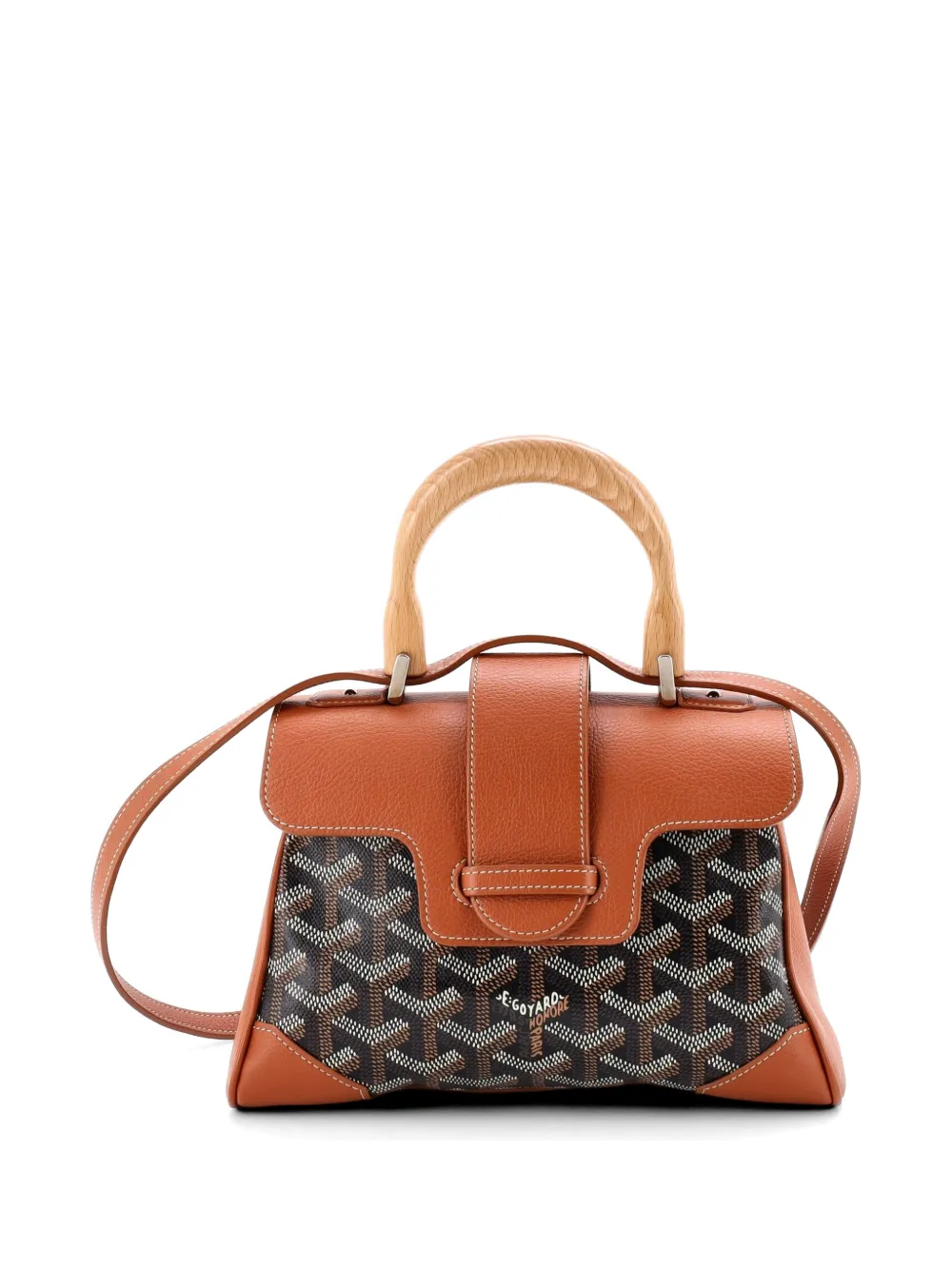 Goyard Pre-Owned Saigon Top Handle Bag Coated Canvas with Leather Mini shoulder bag - Marrone