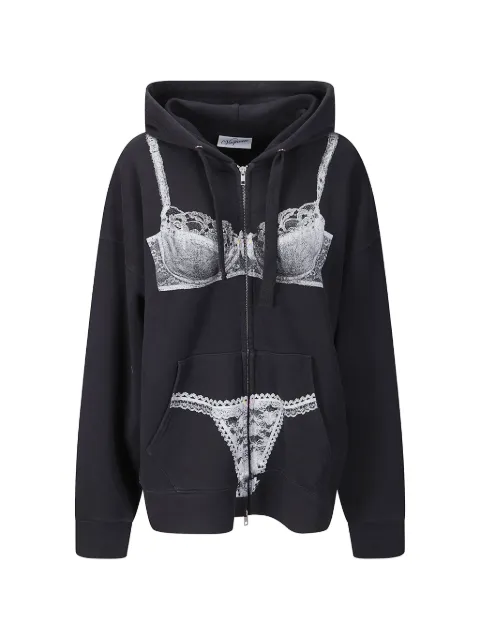 Vaquera trompe l'oeil zip-up hoodie 